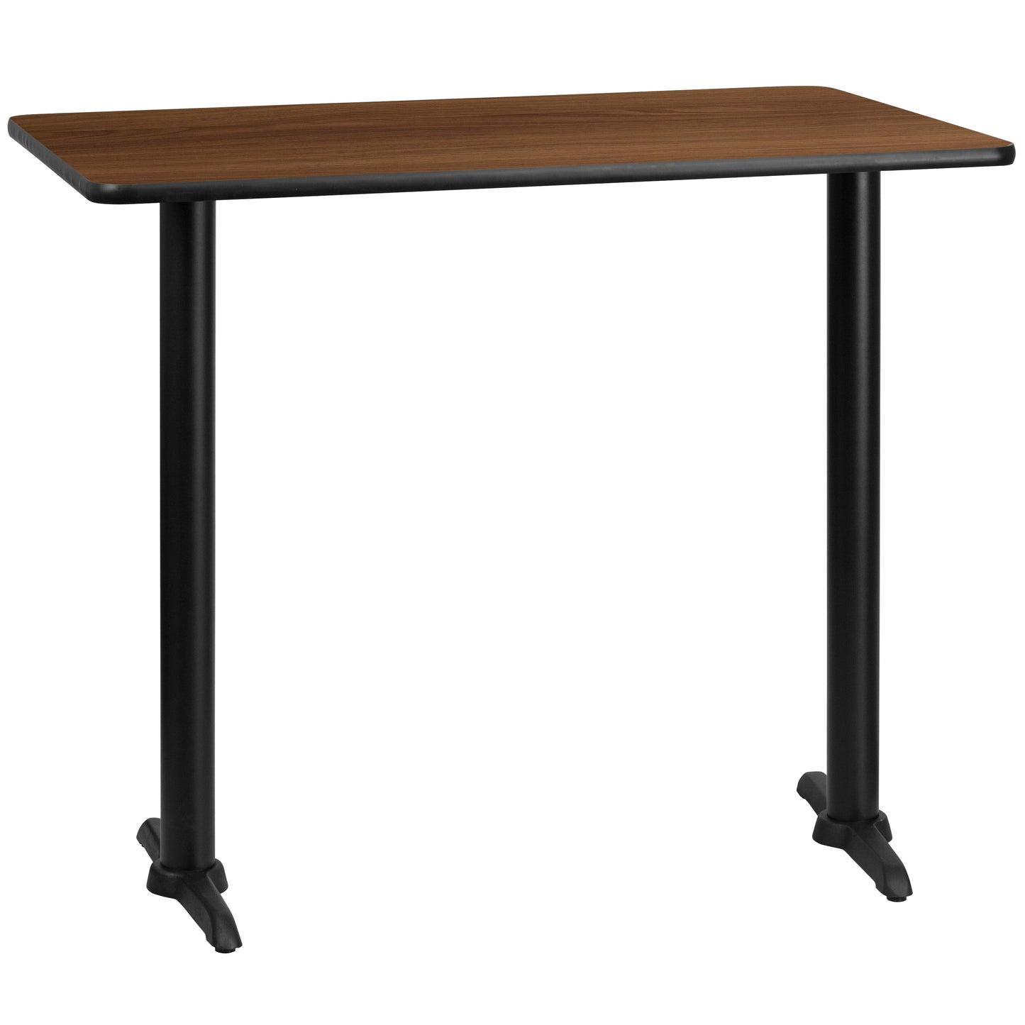 30'' x 48'' Rectangular Laminate Bar Height Table with 5'' x 22'' Table Bases