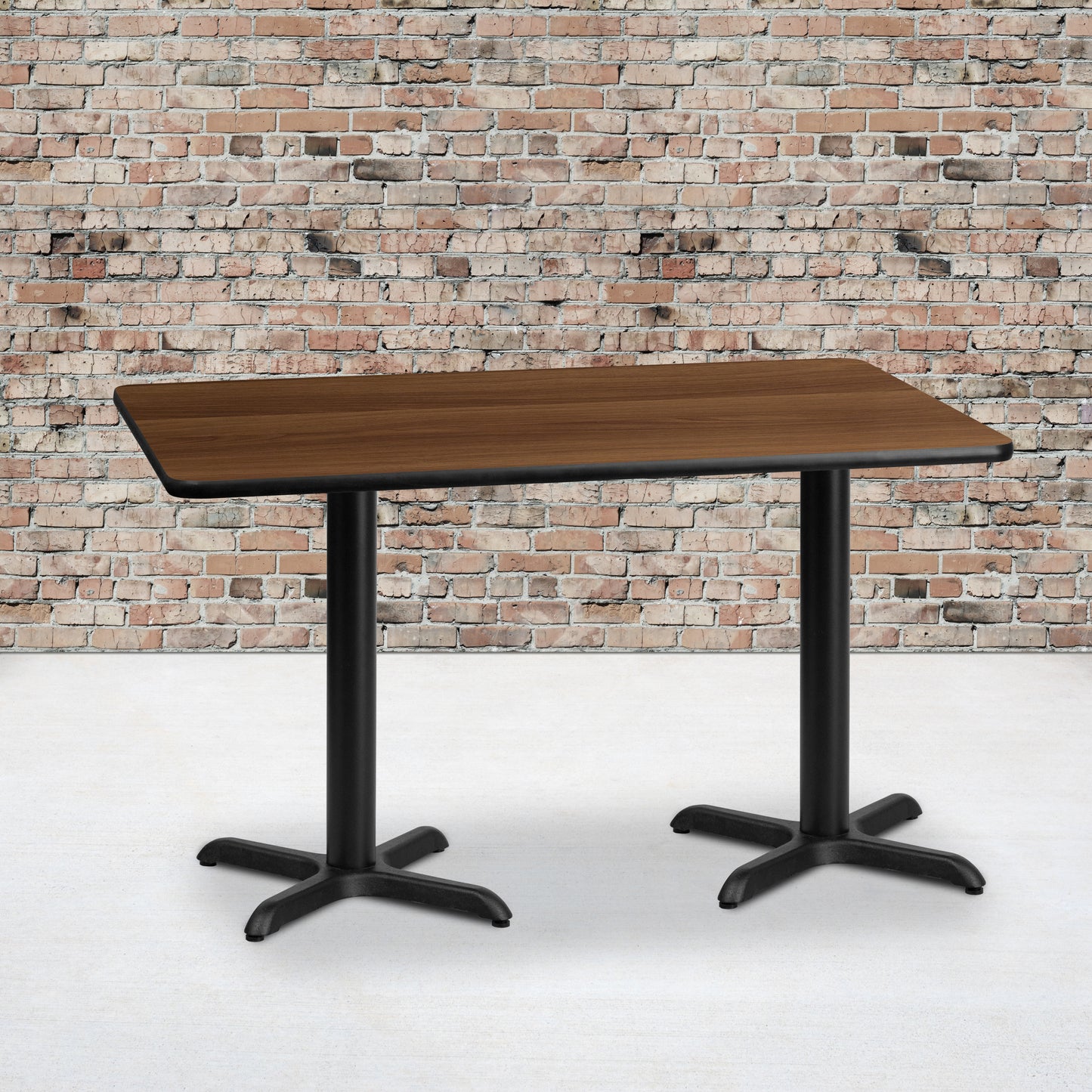 30'' x 60'' Rectangular Laminate Dining Table with 22'' x 22'' Table Bases