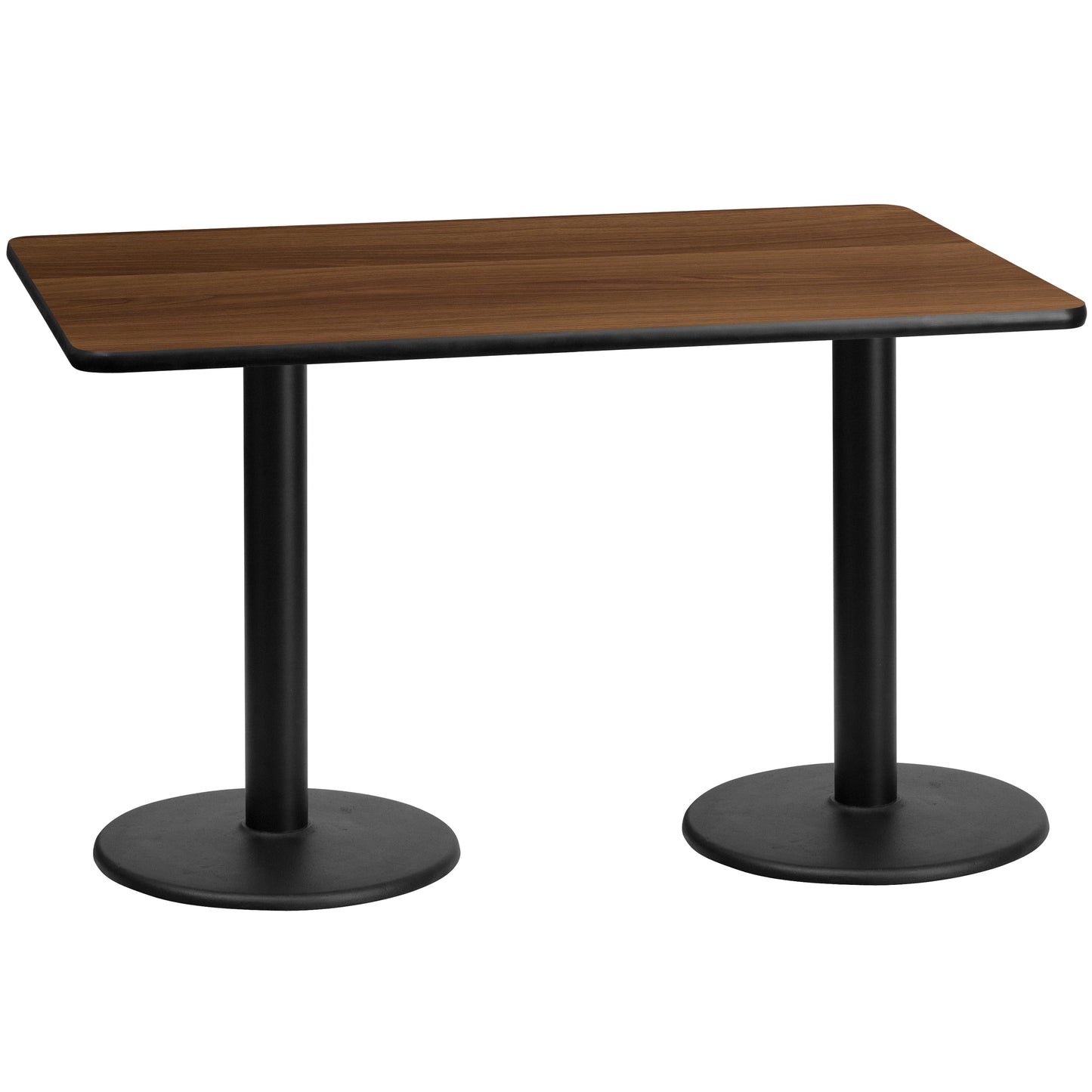 30'' x 60'' Rectangular Laminate Dining Table with 18'' Round Table Bases